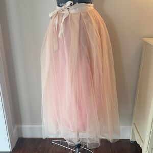J. Crew Blush and Cream Tulle A-Line Skirt